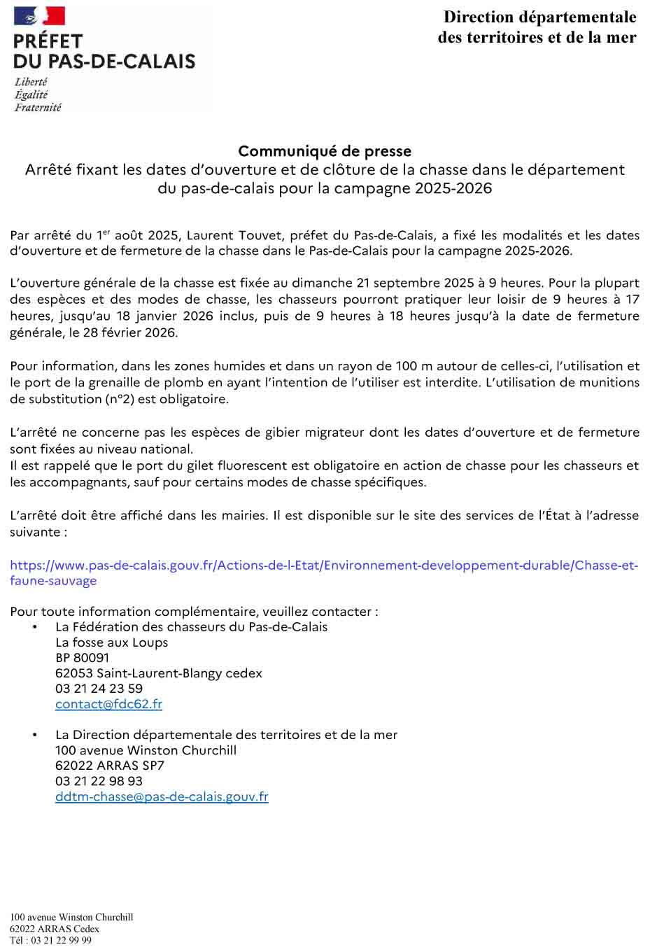 2025 08 01 cp ouverture de la chasse