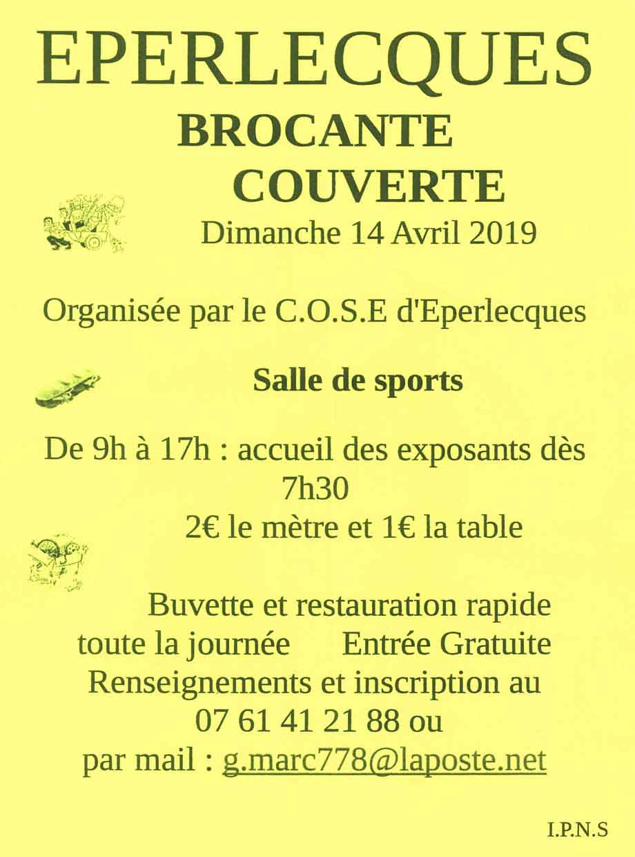 Brocante du 14 avril 2019 eperlecques