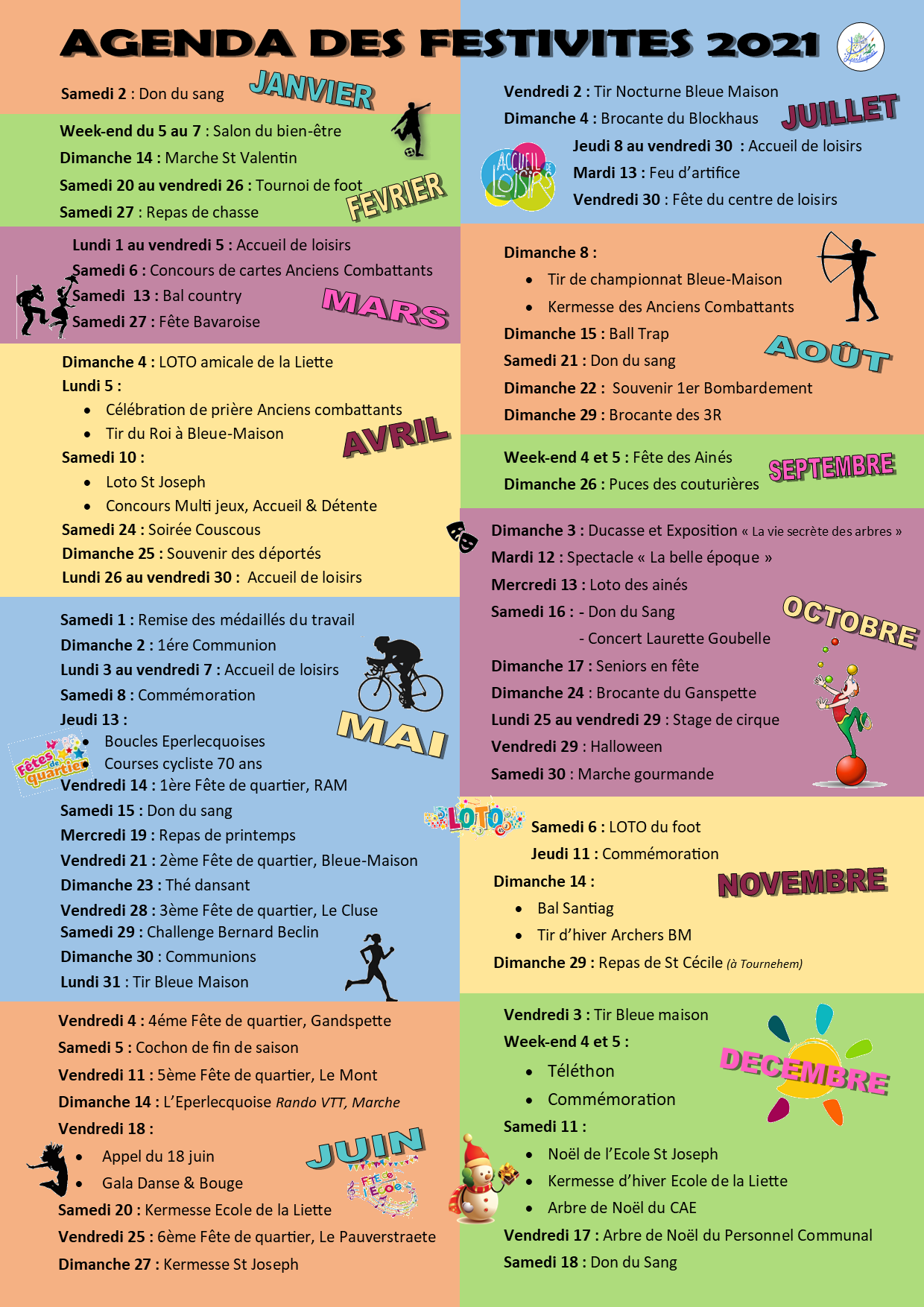 Calendrier 2021