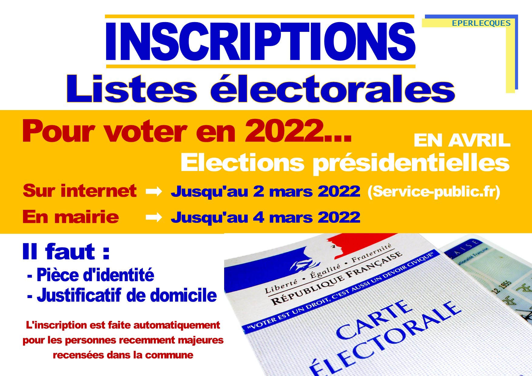Inscriptions liste electorales