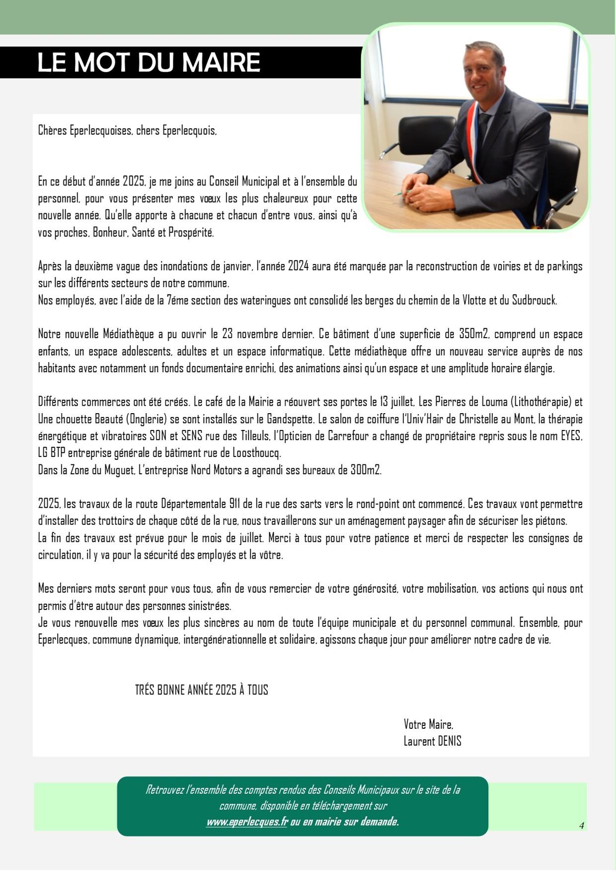 Mot du maire