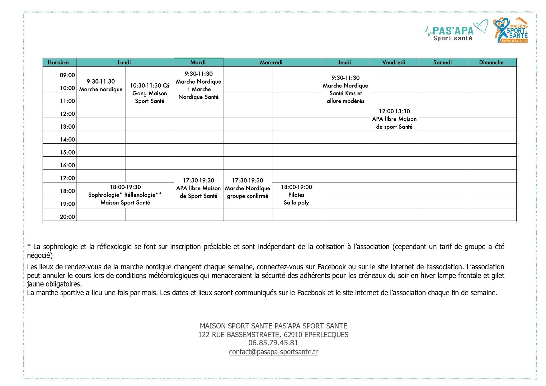 Planning asso et tarifs page 0001