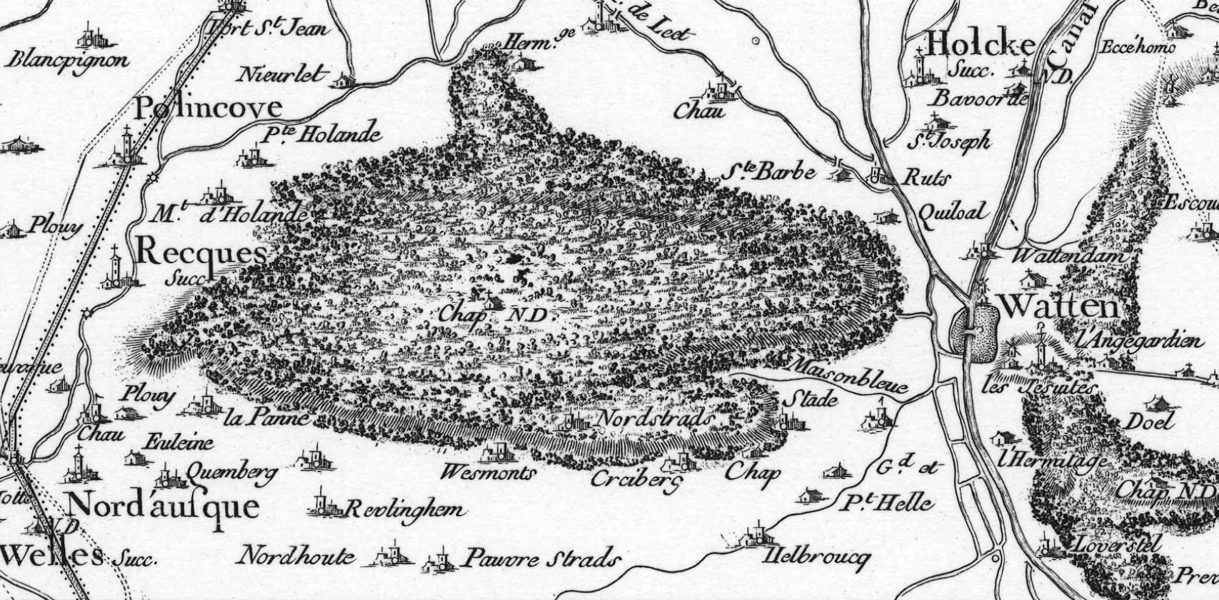 Carte de cassini de 1757 eperlecques